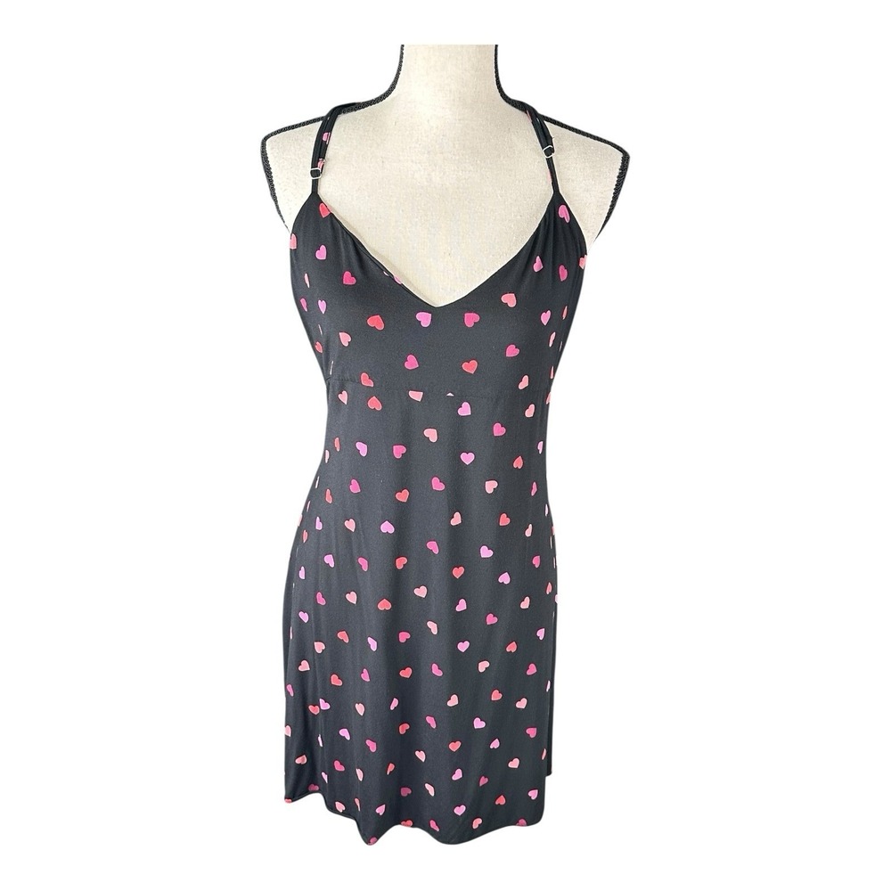 Victoria's secret sleep Dress women Sz XL Pink Navy Blue lace mini sweetheart
